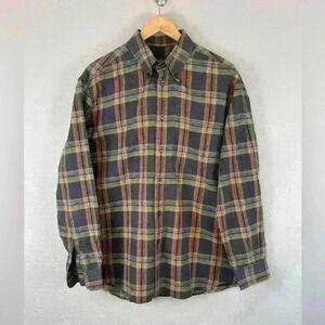 Ermenegildo Zegna Plaid Long Sleeve Button Down Shirt Men's Large